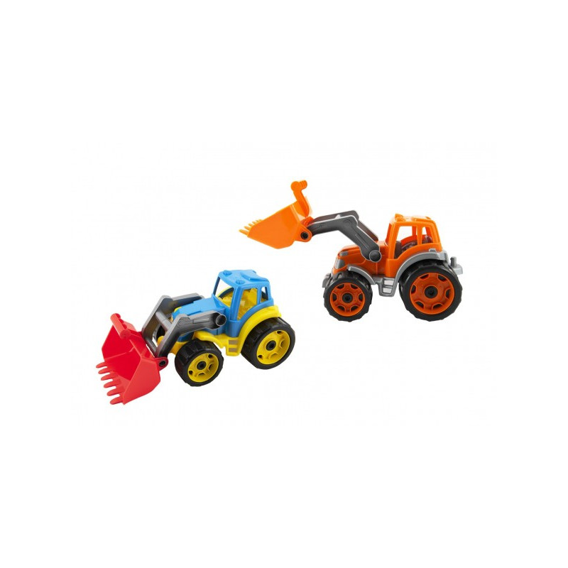 Teddies Traktor/nakladač/bagr se lžící plast na volný chod 2 barvy 17x37x17cm 12m+ 00880119-XG