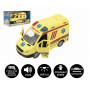 Auto ambulance plast 20cm na setrvačník na baterie se zvukem se světlem v krabici 26x15x12cm