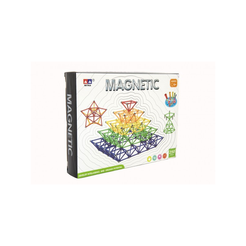 Teddies Magnetická stavebnice 250 ks plast/kov v krabici 31x23x5cm 00850360-XG