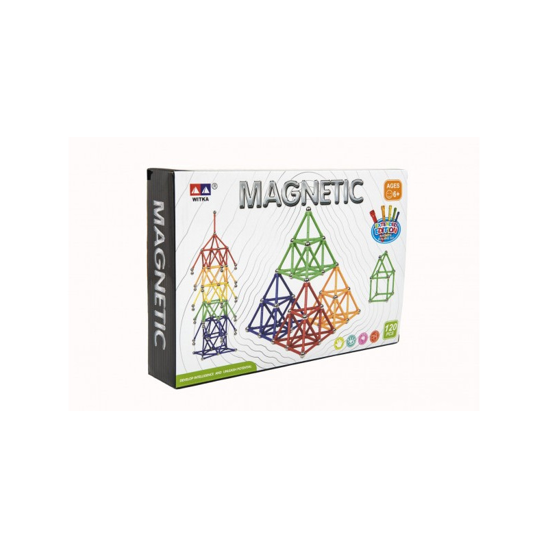 Teddies Magnetická stavebnice 120 ks plast/kov v krabici 28x19x5cm 00850359-XG