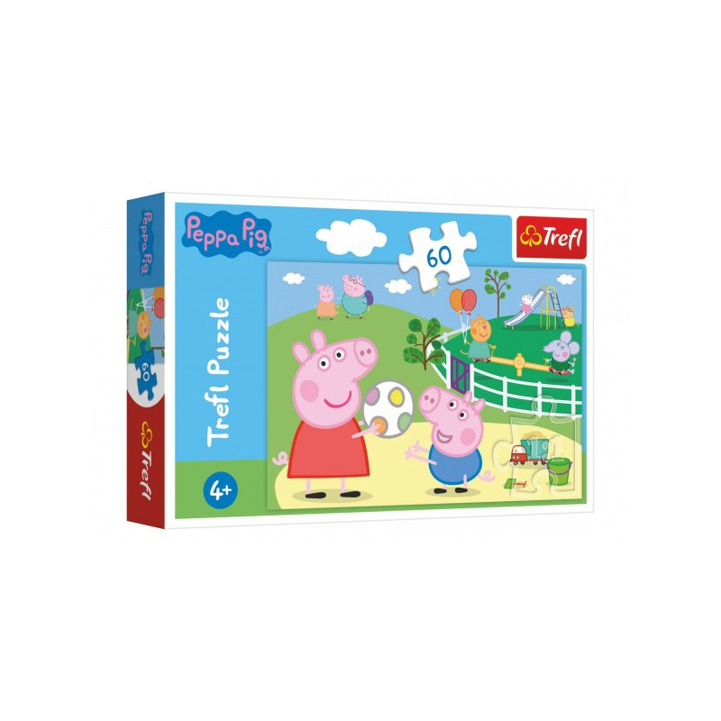 Trefl Puzzle Prasátko Peppa/Peppa Pig Zábava s přáteli 33x22cm 60 dílků v krabičce 21x14x4cm 89017356-XG