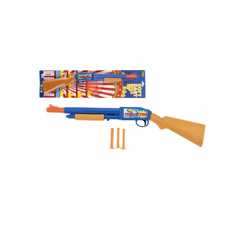 Teddies Pistole/Brokovnice plast 3 náboje na přísavky 48cm na kartě 00850413-XG