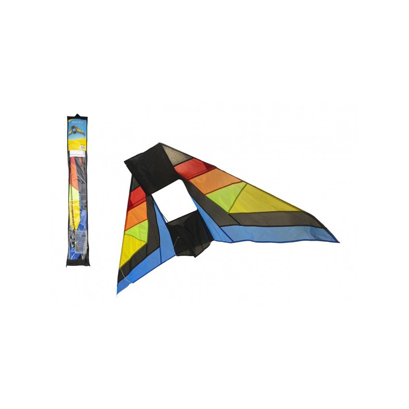 Teddies Drak létající nylon delta 183x81cm barevný v sáčku 00120003-XG