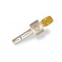 Mikrofon karaoke Bluetooth zlatý na baterie s USB kabelem v krabici 10x28x8,5cm