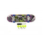 Skateboard prstový šroubovací plast 9cm s doplňky mix barev na kartě 12,5x17x3cm