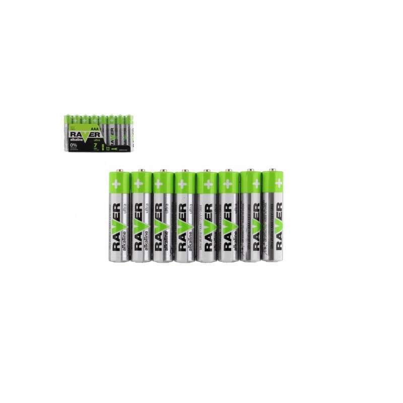 Baterie RAVER LR03/AAA 1,5 V alkaline ultra 8ks ve fólii 10379118-XG