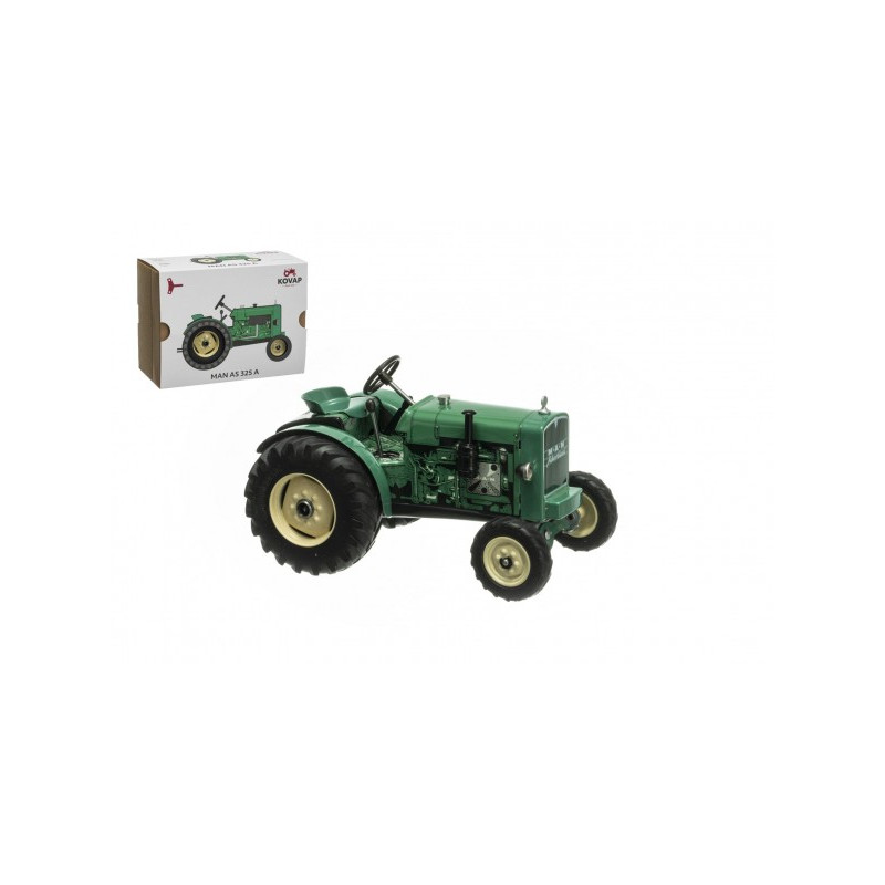 Kovap Traktor MAN AS 325A zelený na klíček kov 1:25 v krabici Kovap 95835503-XG