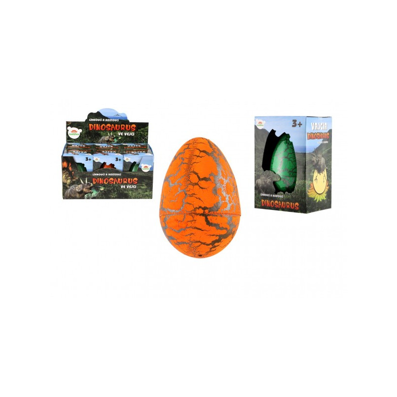 Teddies Vejce líhnoucí a rostoucí dinosaurus plast 2 barvy v krabičce 10x15cm 6ks v boxu 00850809-XG