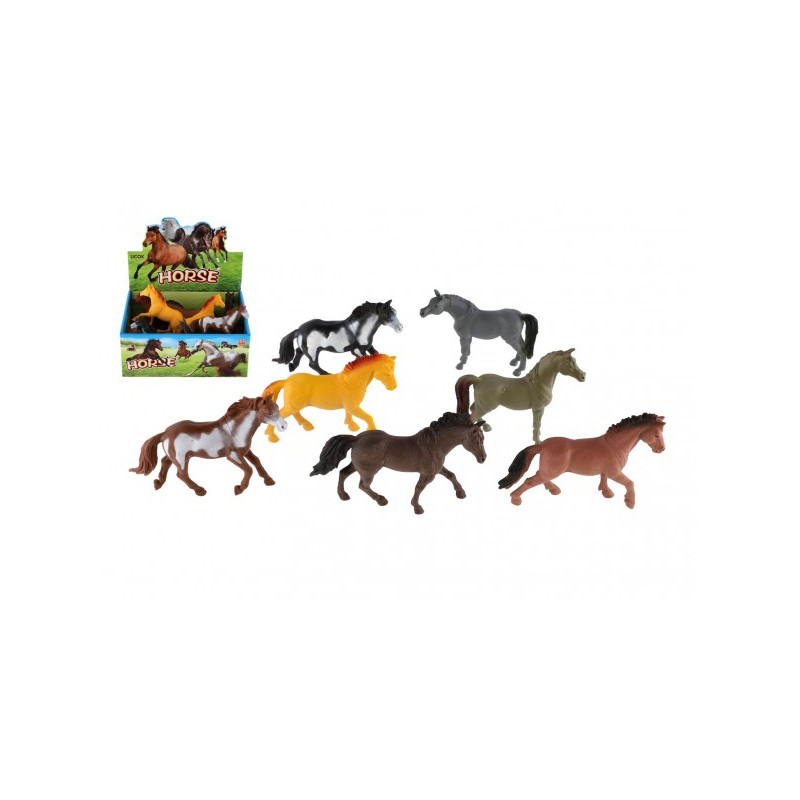 Teddies Kůň plast 13-15cm mix barev 12ks v boxu 00850832-XG