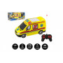 Auto RC ambulance plast 20cm na dálkové ovládání 27MHz na baterie se světlem v krabici 28x13x11cm