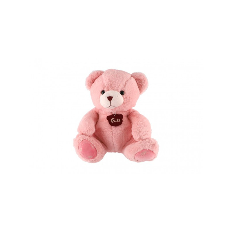 Teddies Medvěd sedící plyš 40cm růžový v sáčku 0+ 56800167-XG