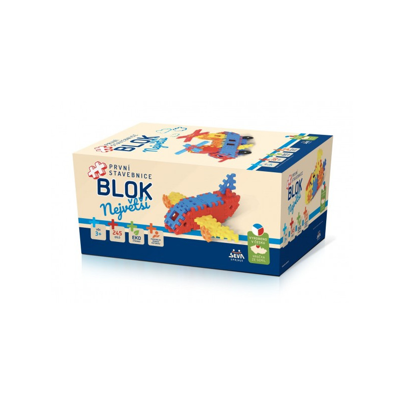 SEVA Stavebnice BLOK Největší plast 245ks v krabici 27x38x18cm 40030567-XG