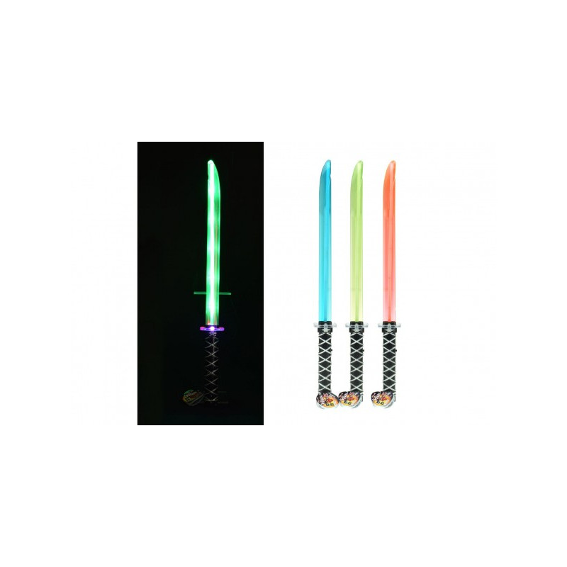 Teddies Meč svítící plast 66cm na baterie se zvukem se světlem 3 barvy 00542875-XG