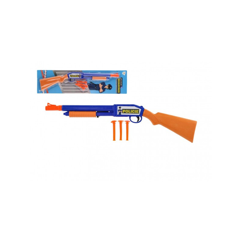 Teddies Pistole/Brokovnice na přísavky plast 48cm + 3 náboje na kartě 00850995-XG