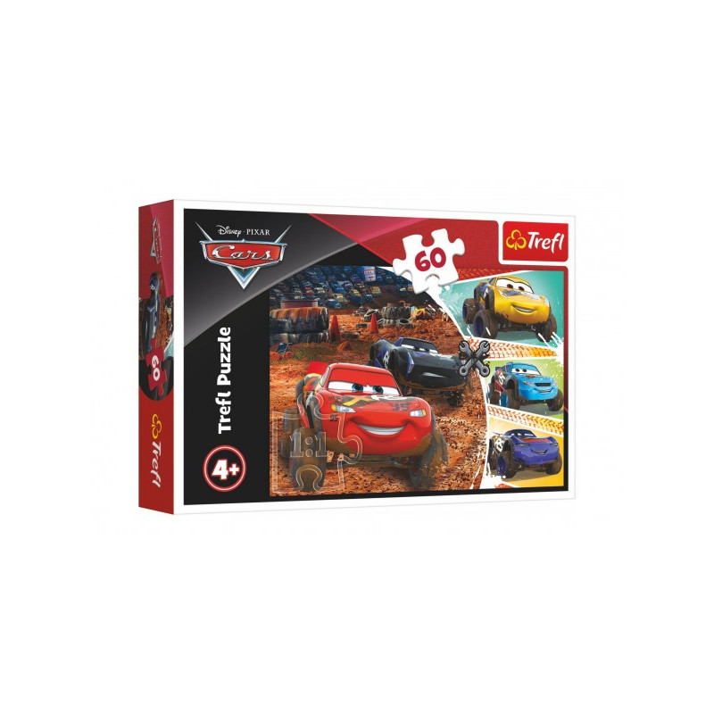 Trefl Puzzle Disney Cars 3/McQueen s přáteli 33x22cm 60 dílků v krabici 21x14x4cm 89017327-XG