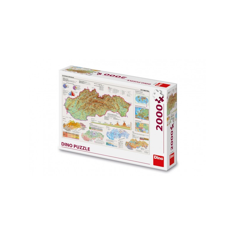 Dino Puzzle Mapa Slovenska 97x69cm 2000 dílků v krabici 32x23x7cm 21561205-XG