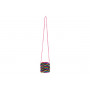 Kabelka s barevnými flitry měnícími látková růžová 11x12cm v sáčku