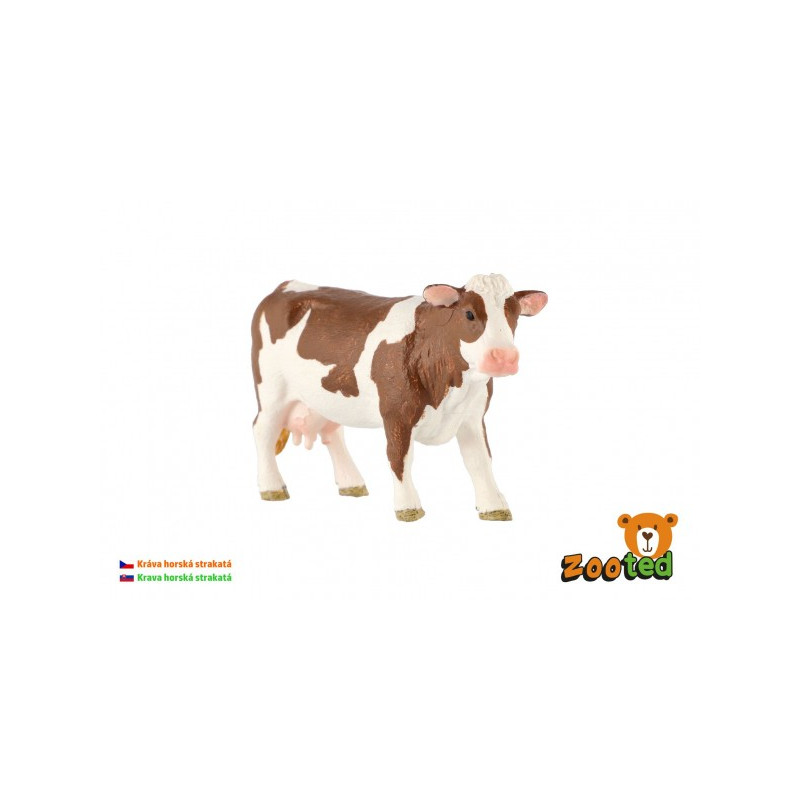 ZOOted Kráva horská strakatá zooted plast 12cm v sáčku 00861100-XG