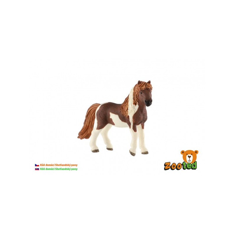 ZOOted Kůň domácí Shetlandský pony zooted plast 12cm v sáčku 00861102-XG