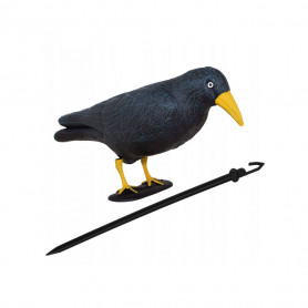 Plašič ptáků a holubů - Havran sedící se žlutým zobákem 39 cm, černo-modrý SPRINGOS GA0131