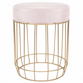 Taburet polstrovaný SPRINGOS PUF starorůžový