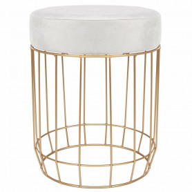 Taburet polstrovaný SPRINGOS PUF světle šedý