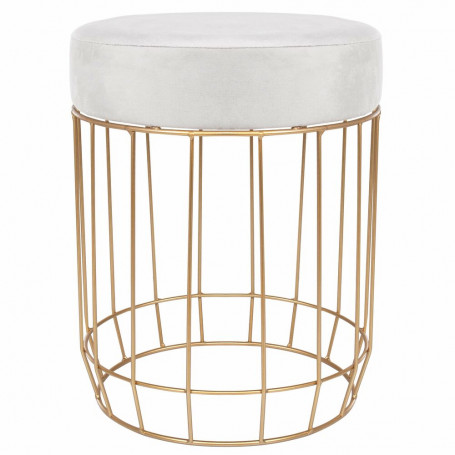 Taburet polstrovaný SPRINGOS PUF světle šedý