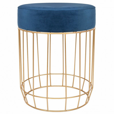Taburet polstrovaný SPRINGOS PUF tmavě modrý