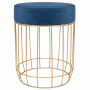 Taburet polstrovaný SPRINGOS PUF tmavě modrý