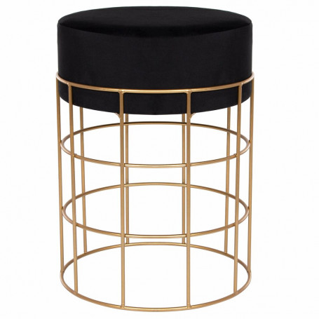 Taburet polstrovaný SPRINGOS PULA černý