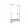 Stojan na šaty s policemi pojízdný SPRINGOS MEGA šedý/chrom
