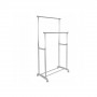 Stojan na šaty pojízdný SPRINGOS DOUBLE šedý/chrom