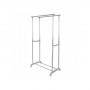 Stojan na šaty pojízdný SPRINGOS DOUBLE šedý/chrom