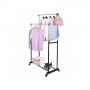 Stojan na šaty pojízdný SPRINGOS DOUBLE černý/chrom