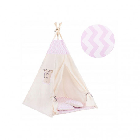 Teepee stan pro děti SPRINGOS Růžový Zigzag