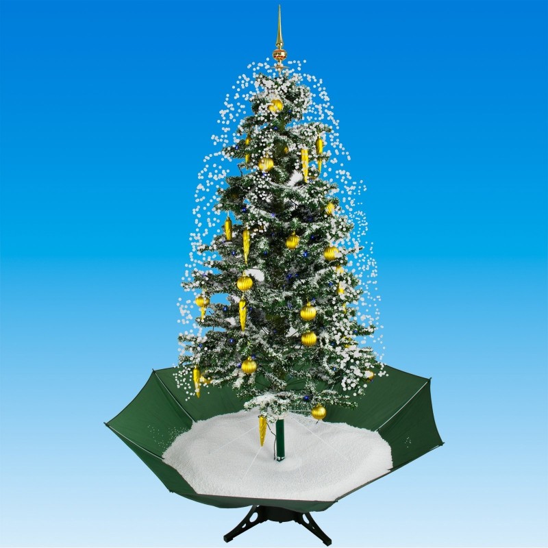 DEMA Vánoční stromek se sněžením a ozdobami 195 cm 61202D