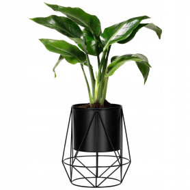 Květináč se stojanem 27 cm, černý SPRINGOS ARTON