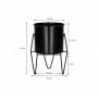 Květináč se stojanem 19 cm, černý SPRINGOS ARTON