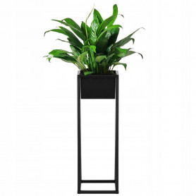 Květináč se stojanem 80 cm, černý SPRINGOS BOLD