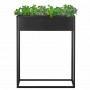Květináč se stojanem / záhon 80x60 cm, černý SPRINGOS BOLD
