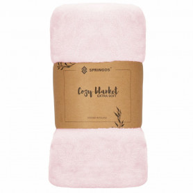 Deka 70x160 cm Springos Velvet světle růžová