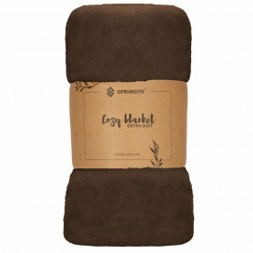 Deka 150x200 cm Springos Velvet hnědá