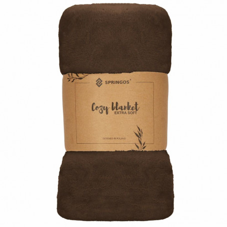 Deka 200x220 cm Springos Velvet hnědá