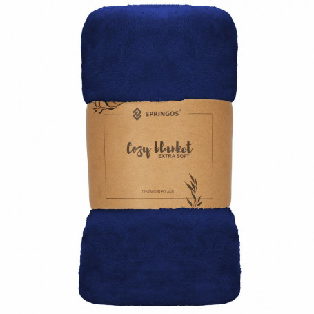 Deka 200x220 cm Springos Velvet námořnická modrá