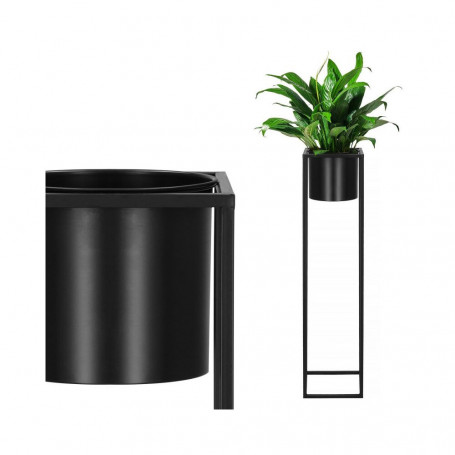 Květináč se stojanem 100 cm, černý SPRINGOS BOLD