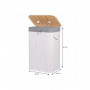 Koš na prádlo 72l SPRINGOS BAMBUS bílý/šedý