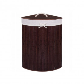Koš na prádlo 73l rohový SPRINGOS BAMBUS tmavě hnědý