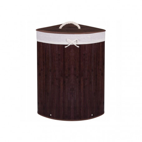 Koš na prádlo 73l rohový SPRINGOS BAMBUS tmavě hnědý