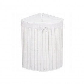 Koš na prádlo 73l rohový SPRINGOS BAMBUS bílý