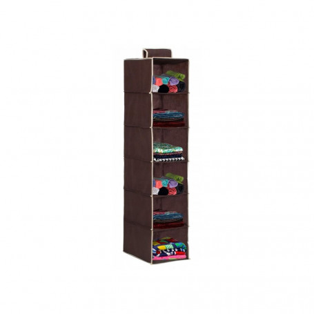 Závěsný organizér 6 polic, hnědý SPRINGOS HA3032